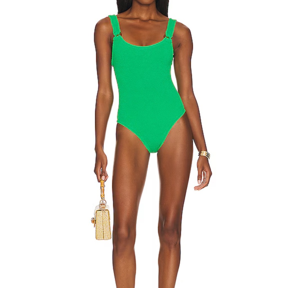 Like New Hunza G Domino One Piece Swimsuit in Emerald Green